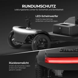 Four-wheeled Scooter for the Elderly, Removable 12AH Lithium Battery 250W Motor 15-30km Range Maximum 136 kg