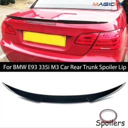 For BMW E93 335i M3 Car Rear Trunk Spoiler Lip Carbon Fiber Look Rear Wing Spoiler 2007-2013 Gloss Black Spoiler Kit Accessories