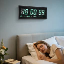 Large Digital Wall Clock,12/24H Time Temp Date Week Display Electronic LED Clock,Auto Dimmer Luminous Silent Table Clock 48*19cm