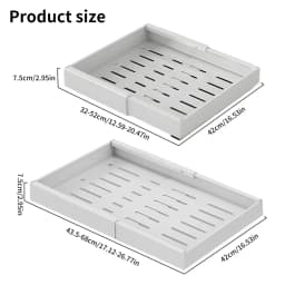 Non-Perforated Retractable Storage Rack Adjustable Pull-Out Shelves Sink Storage Drawer Rack Sliding Out Cabinets Organizer