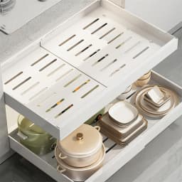 Non-Perforated Retractable Storage Rack Adjustable Pull-Out Shelves Sink Storage Drawer Rack Sliding Out Cabinets Organizer