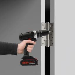 Electric Rotary Hammer Drill Brushed Motor 48VF Battery Powered 25-28Nm with 2 Batteries And 1 Charger for Drilling Work