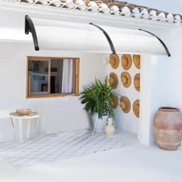 Door Canopy Awning Shelter, Rain Cover 200x93cm With Polypropylene Frame Transparent & Hollow Design