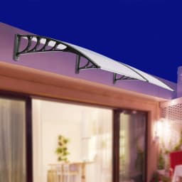 Door Canopy Awning Shelter, Rain Cover 200x93cm With Polypropylene Frame Transparent & Hollow Design