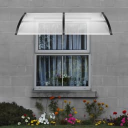 Door Canopy Awning Shelter, Rain Cover 200x93cm With Polypropylene Frame Transparent & Hollow Design