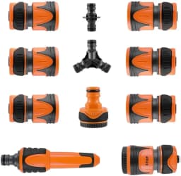 11 Pieces Hose Connectors 1/2 Inch, Hose Connections 3/4 Inch, Garden Hose Connector Kit, Water Nozzle Irrigation, Fittings