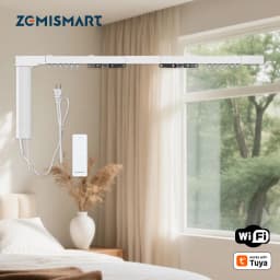 Zemismart WiFi Electric Curtain Motor with Custom Tracks Work with Smart Life App Alexa Google Home Siri Voice Control