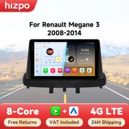 Hizpo Android 14 Auto Radio For Renault Megane 3 2008 - 2014 4G Car Multimedia Player GPS 2din Autoradio Octa Core 4G Wifi DSP