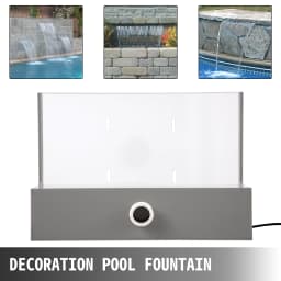 SucceBuy 30-90CM Pool Fountain Waterfall W/ LED Light Water Pipe Acrylic Fountain Pond Garden Swimming Pool Water Fountain Decor
