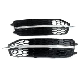 For  Audi A6 C7 S Line S6 Honeycomb Fog Light Grill Mesh Cover Bezel Trim 2012-2014