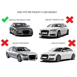 For  Audi A6 C7 S Line S6 Honeycomb Fog Light Grill Mesh Cover Bezel Trim 2012-2014
