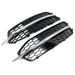 For  Audi A6 C7 S Line S6 Honeycomb Fog Light Grill Mesh Cover Bezel Trim 2012-2014