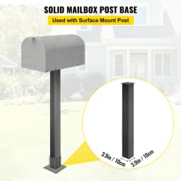 SucceBuy 27"/43" Solid Mailbox Post Stand Steel Letter Box Post Granite Powder-Coated Steel With Drain Hole Outdoor For Roadside