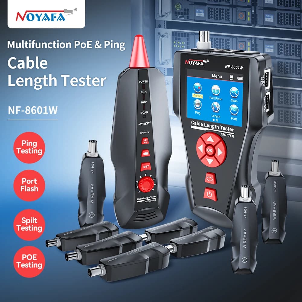 Original Noyafa NF-8601W Multifunction Network Cable Tester RJ45 RJ11 BNC POE PING Crosstalk Test Network Wire Cable Tracker
