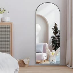 CASSILANDO Arched Full Length Mirror 162*53cm, Floor Standing Mirror, Unique Vertical Mirror, Gold Metal Frame Mirror