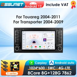 CarPlay Android Auto Radio For Volkswagen Touareg 2004-2011 Multivan Transporter T5 Car Multimedia Player GPS 4G-LET autoradio