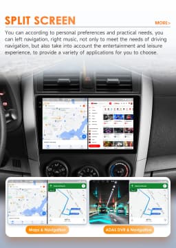 Hizpo 9" Android 14 Car Stereo for Toyota Corolla E140/150 2007 - 2012 Radio Multimedia Player Speaker No 2 Din DVD Octa Core 4G