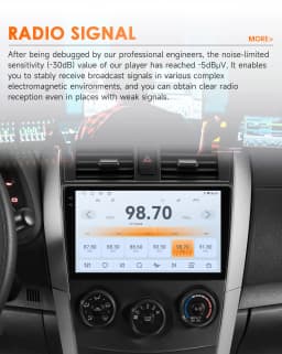 Hizpo 9" Android 14 Car Stereo for Toyota Corolla E140/150 2007 - 2012 Radio Multimedia Player Speaker No 2 Din DVD Octa Core 4G