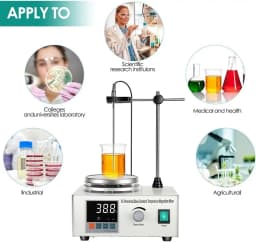 200W magnetic stirrer with digital temperature display and speed adjustment, 1000ml magnetic stirrer with heating plate