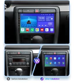 OSSURET CarPlay Android Auto Car Radio For Audi A4 B8 2000-2009 Car Multimedia Player Navi GPS 2din 4G intelligent autoradio RDS