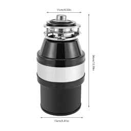 Food Waste Disposal for Processing Food Residues, 560W Pure Copper Motor, Large Capacity, Shock-absorbing