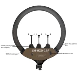 SH Upgrade 18inch Ring Light  Selfie LED Video Lamp With Tripod Stand Phone Clip For YouTube Live Light Photo Photography Studio