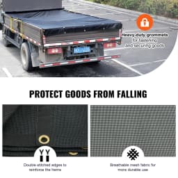 SucceBuy 18oz Dump Truck Mesh Tarp PVC Coated Heavy Duty Cover with Reinforced Webbing for Manual or Electric Dump Truck Syste