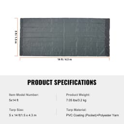 SucceBuy 18oz Dump Truck Mesh Tarp PVC Coated Heavy Duty Cover with Reinforced Webbing for Manual or Electric Dump Truck Syste