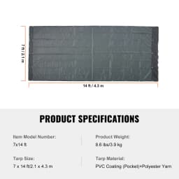 SucceBuy 18oz Dump Truck Mesh Tarp PVC Coated Heavy Duty Cover with Reinforced Webbing for Manual or Electric Dump Truck Syste