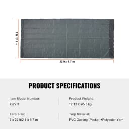 SucceBuy 18oz Dump Truck Mesh Tarp PVC Coated Heavy Duty Cover with Reinforced Webbing for Manual or Electric Dump Truck Syste