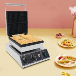 Commercial Waffle Maker, Non Stick Waffle Baker Machine With 122-572℉ Temp Range and Time Control, for Cafeterias, Bakeries