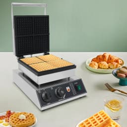 Commercial Waffle Maker, Non Stick Waffle Baker Machine With 122-572℉ Temp Range and Time Control, for Cafeterias, Bakeries