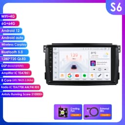 Hizpo 2Din 9inch Android13 Car Radio for Smart Fortwo 451 2005 - 2010 UI7862 Multimedia GPS Navi DSP RDS 4G BT CarPlay SWC