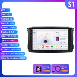 Hizpo 2Din 9inch Android13 Car Radio for Smart Fortwo 451 2005 - 2010 UI7862 Multimedia GPS Navi DSP RDS 4G BT CarPlay SWC