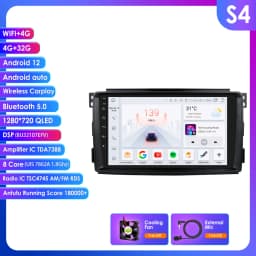 Hizpo 2Din 9inch Android13 Car Radio for Smart Fortwo 451 2005 - 2010 UI7862 Multimedia GPS Navi DSP RDS 4G BT CarPlay SWC