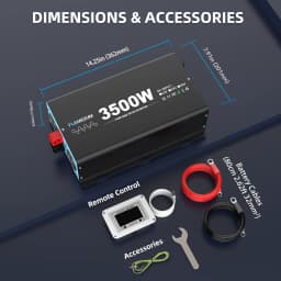 3500W Continuous Power Pure Sine Wave Inverter Peak Power 7000W DC 12V to AC 230V 50HZ EU Socket LCD Car Voltmeter Converter