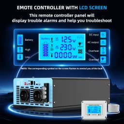 3500W Continuous Power Pure Sine Wave Inverter Peak Power 7000W DC 12V to AC 230V 50HZ EU Socket LCD Car Voltmeter Converter