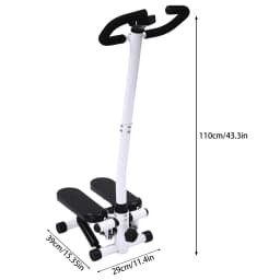 Fitness Twist Stepper Home Exercise Stepping Machine With Handlebars & Resistance Band 150KG, Adjustable Height