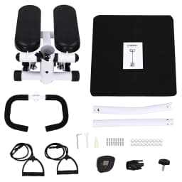 Fitness Twist Stepper Home Exercise Stepping Machine With Handlebars & Resistance Band 150KG, Adjustable Height