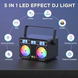U'King 24W LED Party Light 4IN1 Mixed Effect Light RGBW Colorful Patterns Strobe Laser Light DMX Stage Light for DJ Disco Club