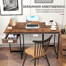 Desk with drawer, 120x55x75 cm, computer table small, office Table Office table Wood PC table