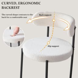EGOONM 2/4/6Pcs Nordic Style Dining Chairs Upholstered Kitchen Chairs with Teddy Velvet Chair Home Dining Room Kitchen Chairs