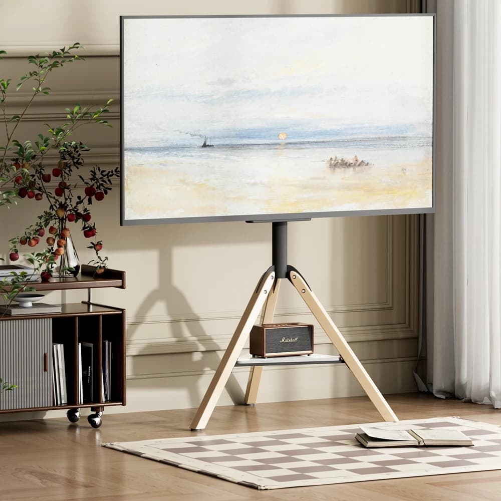 Height Adjustable Swivel Corner Floor TV Stand Universal for 40-75 Inches Max Load 40kg