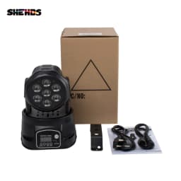 SHEHDS 2pcs LED Wash RGBWA UV 6in1 7x18W Moving Head Light Projector Perfect For DJ Disco Party Nightclub Christmas Audience