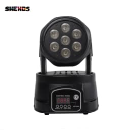 SHEHDS 2pcs LED Wash RGBWA UV 6in1 7x18W Moving Head Light Projector Perfect For DJ Disco Party Nightclub Christmas Audience