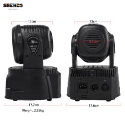 SHEHDS 2pcs LED Wash RGBWA UV 6in1 7x18W Moving Head Light Projector Perfect For DJ Disco Party Nightclub Christmas Audience