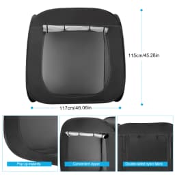 Sensory Tent for Kids 117x115cm, Pop-up Sensory Blackout Play Tent for for Children with Autism, ASD & ADHD with Advanced Silver Inner Lining with Carry Bag, DE Stock