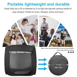 Sensory Tent for Kids 117x115cm, Pop-up Sensory Blackout Play Tent for for Children with Autism, ASD & ADHD with Advanced Silver Inner Lining with Carry Bag, DE Stock