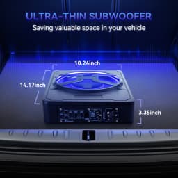 10 Inch Slim Car Subwoofer Amplifier Under-Seat High Power 800W Built-in Amplifier With Blue Light Installed Car Speaker