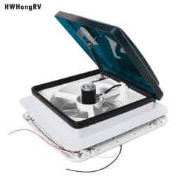 HWHONGRV 36x36CM/14" x 14" RV Camper Roof Ventilation Fan, 10 Blades 12V Manual Lift, Reversible, Manual Lift, with Smoke Cover